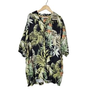 Tommy Bahama Mens Button Up‎ Shirt XLX 100% Silk Tropical Vacation Lightweight
